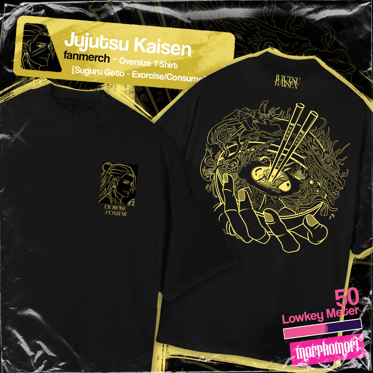 Jujutsu Kaisen - Exorcise + Consume - Suguru Geto (Heavyweight Oversized Cut Tee)